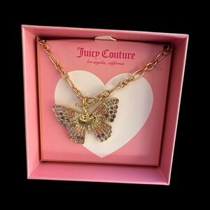 Juicy Couture Gold and Purple Butterfly Necklace